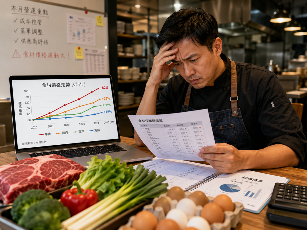 食材價格波動，會放大營運壓力